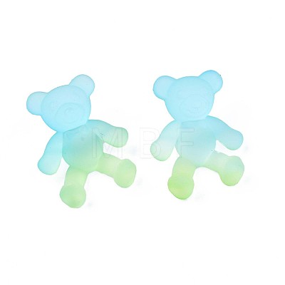 1-Hole Transparent Spray Painted Acrylic Buttons BUTT-N020-001-B01-1