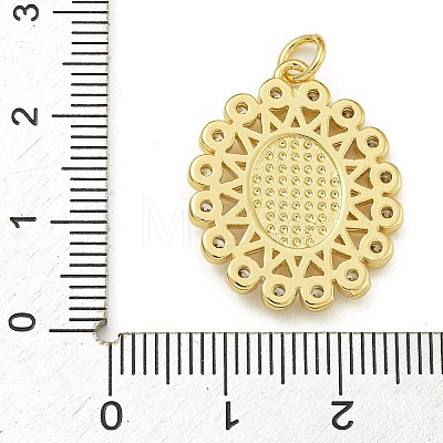 Virgin Mary Theme Rack Plating Brass Micro Pave Clear Cubic Zirconia Pendants KK-Z067-06G-02-1