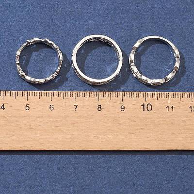 9Pcs 3 Style Snke & Star & Rectangle & Hollow Zinc Alloy Finger Rings Set RJEW-FS0001-08-1