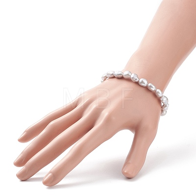 Natural Pearl Beaded Stretch Bracelet for Women BJEW-JB08868-02-1