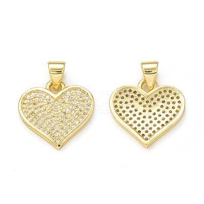 Rack Plating Brass Micro Pave Cubic Zirconia Pendants KK-C011-64G-1