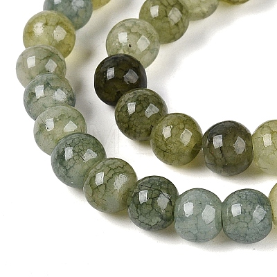 Ombre Effect Dyed Crackle Glass Beads Strands GLAA-Q106-01A-B02-1