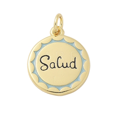 Brass Enamel Pendants KK-P293-09G-1