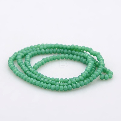Imitation Jade Glass Faceted Rondelle Beads Strands GLAA-A024A-08-1