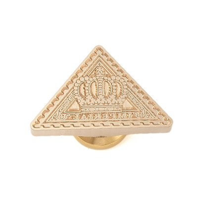 Golden Plated Triangle Shaped Wax Seal Brass Stamp Head STAM-K001-04G-09-1