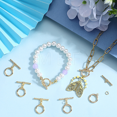 Brass Toggle Clasps KK-BBC0013-60G-1