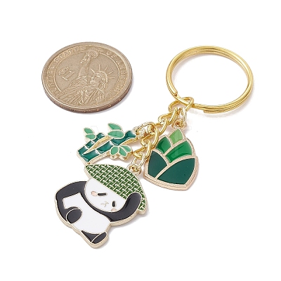 Panda Alloy Enamel Pendants Keychain KEYC-JKC00576-1