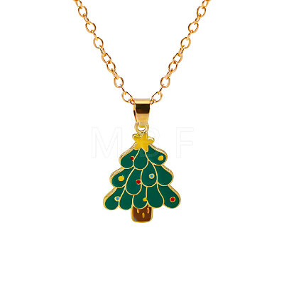 Christmas Alloy Enamel Pendant Necklaces FS-WGA5363-10-1