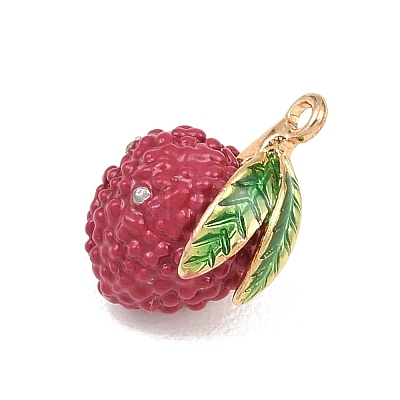 Fruit Alloy Enamel Pendants ENAM-P264-02H-G-1