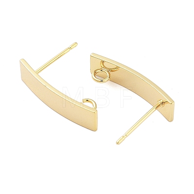 Brass Stud Earrings Findings EJEW-B063-11G-1