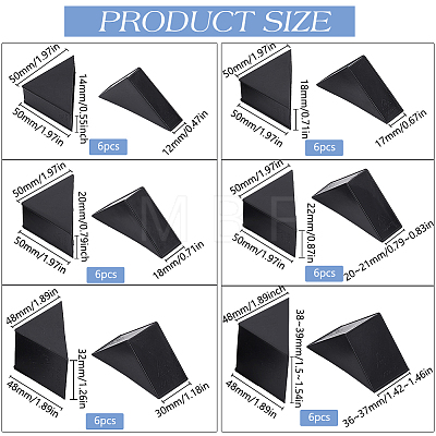 BENECREAT 36pcs 6 Styles PP Triangle Corner Protector FIND-BC0004-98B-1