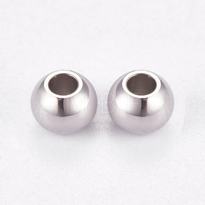 304 Stainless Steel Smooth Round Spacer Beads STAS-M006-01D-1