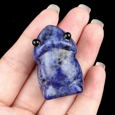 Natural Sodalite Carved Frog Figurines PW-WG73755-09-1