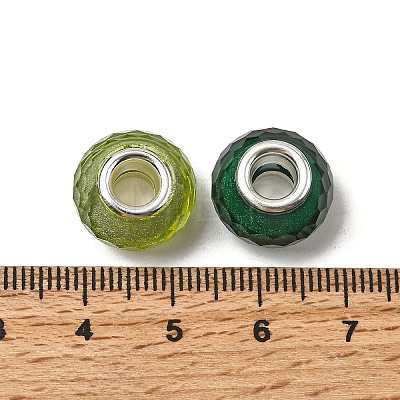 Faceted Resin European Beads RESI-C063-01F-1