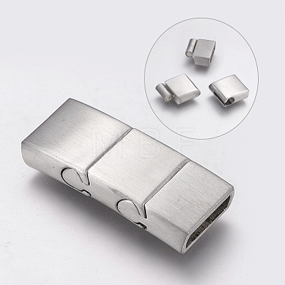 304 Stainless Steel Magnetic Clasps with Glue-in Ends STAS-P181-53P-1