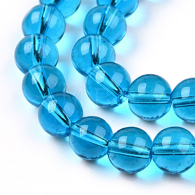 Transparent Glass Beads Strands GLAA-T032-T10mm-06-1