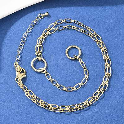 Brass Oval Link Chain Y Lariat Necklaces NJEW-H087-06I-G-1