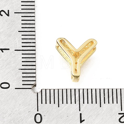 Brass Micro Pave Clear Cubic Zirconia Initial Spacer Bars KK-E802-34G-Y-1