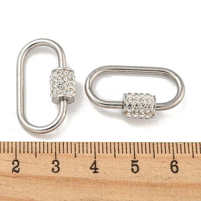 304 Stainless Steel Screw Carabiner Lock Charms STAS-C092-02A-P-1