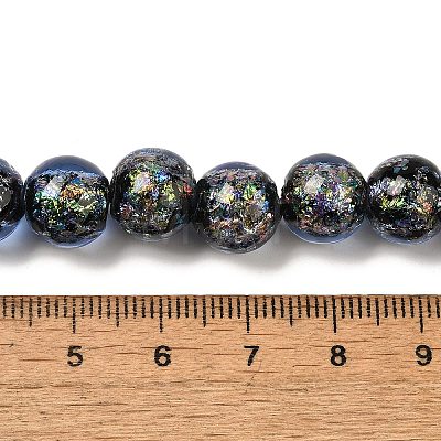 Handmade Dichroic Foil Glass Beads Strands DICH-U001-05E-1