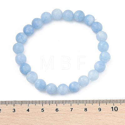 Natural & Dyed White Jade Bead Stretch Bracelets X-BJEW-K212-B-018-1