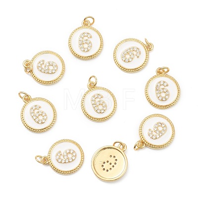 Brass Micro Pave Clear Cubic Zirconia Charms ZIRC-I052-16G-06-1