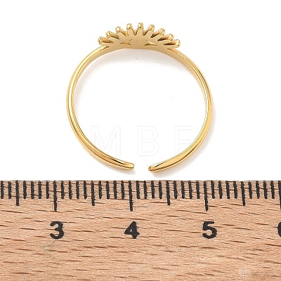 304 Stainless Steel Open Cuff Rings for Women RJEW-K261-16G-1