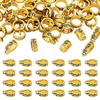 50Pcs Tibetan Style Alloy Tube Bails TIBE-TAD0001-01AG-1