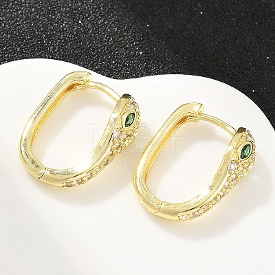 Brass Micro Pave Cubic Zirconia Hoop Earrings KK-CBAD104-04G-G-1