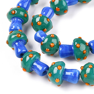 Handmade Lampwork Beads Strands LAMP-N024-09C-1