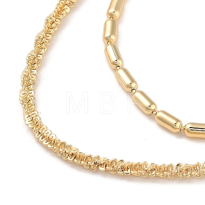 Brass Multi-strand Necklaces for Women NJEW-Q344-03G-1