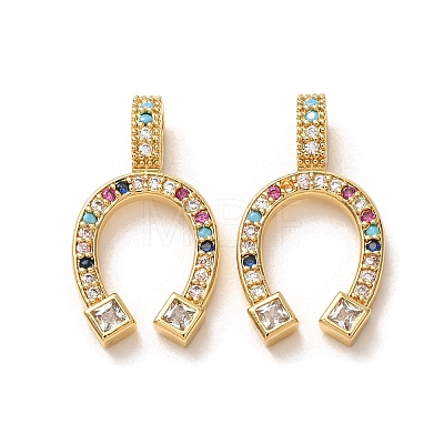 Brass Micro Pave Colorful Cubic Zirconia Pendants KK-A304-28B-G-1