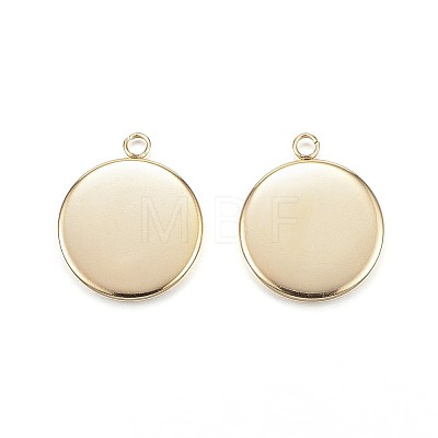 Ion Plating(IP) 304 Stainless Steel Pendant Cabochon Settings LS-STAS-G127-13-14mm-G-1