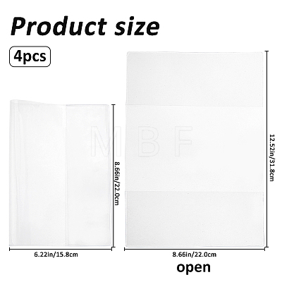 Transparent PVC Book Cover AJEW-WH0596-723B-1