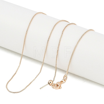 1mm Rack Plating Brass Box Chain Adjustable Slider Necklaces for Women Men MAK-L044-56KCG-1