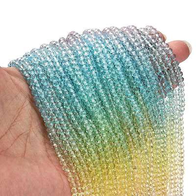 Transparent Painted Glass Beads Strands DGLA-A034-T4mm-A15-1