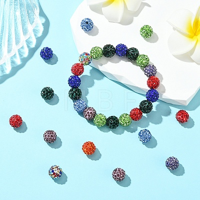 30Pcs Pave Disco Ball Beads RB-YW0001-14F-1