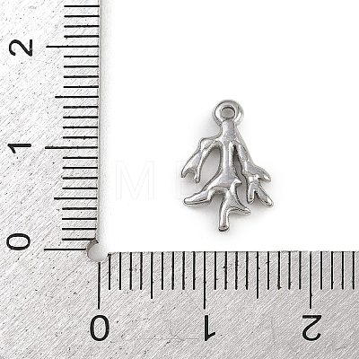 Marine Animal 304 Stainless Steel Coral Shape Charms STAS-K287-07B-P-1