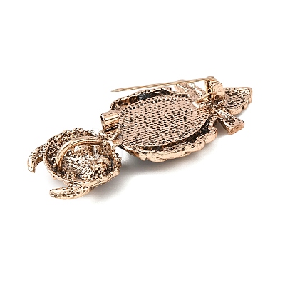Owl Shape Antique Alloy Rhinestone Lapel Pins JEWB-B038-04AG-1