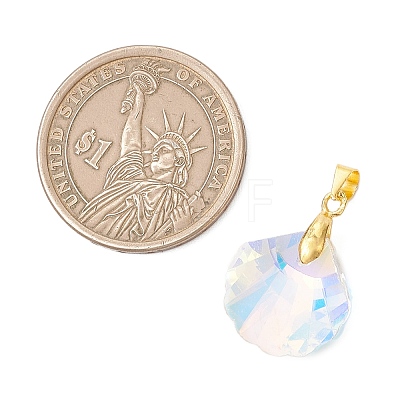 Brass Glass Pendants PALLOY-JF05023-1