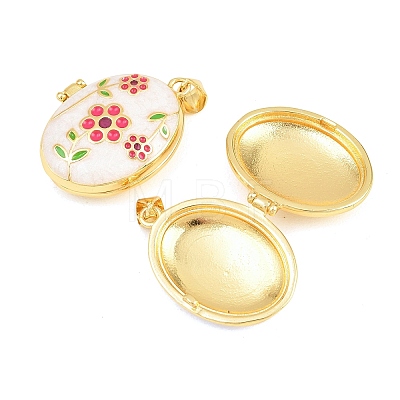 Brass Locket Pendants KK-D232-04G-1