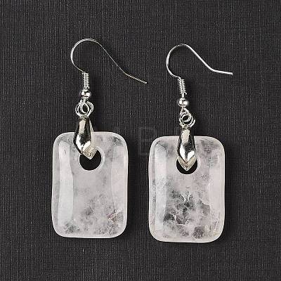 Natutal Quartz Crystal Dangle Earrings EJEW-F343-E06-1