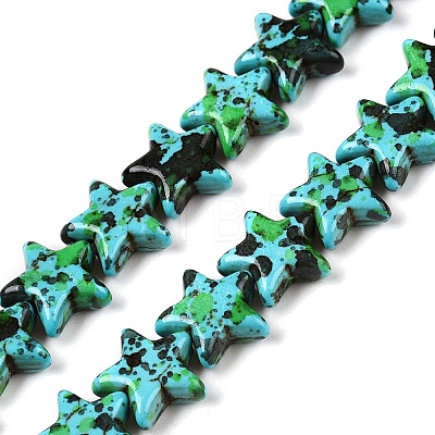 Spray Painted Synthetic Turquoise Beads Strands UNKW-T001-11B-1