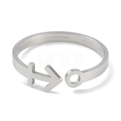 Non-Tarnish Constellations 304 Stainless Steel Open Cuff Ring for Women RJEW-L122-001P-07-1