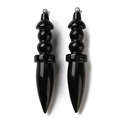 Natural Obsidian Big Pendants G-H338-03P-08-1