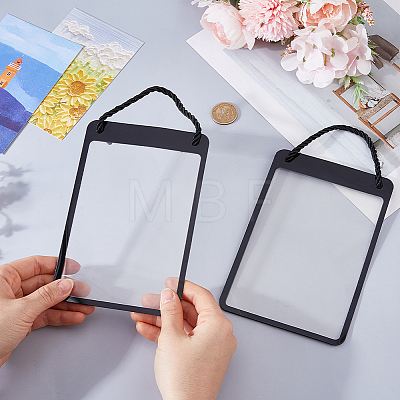 Erasable PVC Hanging Price Tags with Rope CDIS-WH0021-069A-01-1
