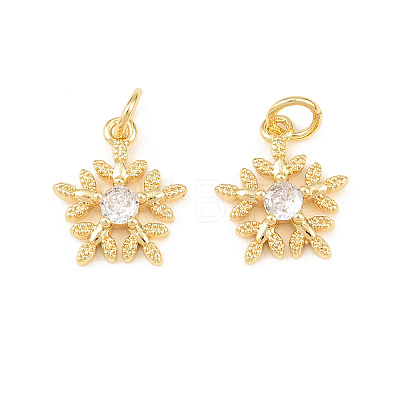 Brass Micro Pave Cubic Zirconia Pendants KK-C162-037C-G-1