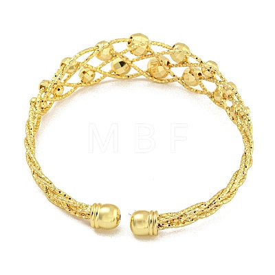 Rack Plating Brass Beaded Cuff Bangles BJEW-B106-15G-1