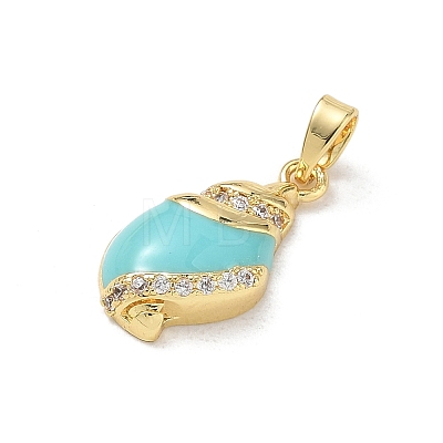 Brass Enamel Pendants RB-CBA2CEF-02G-03-1