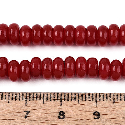 Opaque Spray Painted Glass Beads GLAA-ZX008-6mm-18O-1